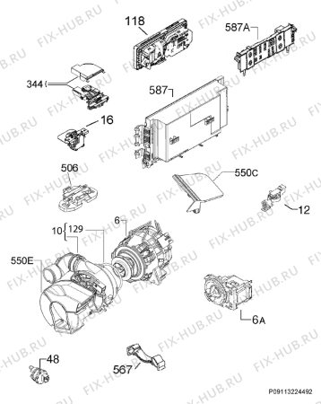 Взрыв-схема посудомоечной машины Electrolux ESF5515LOW - Схема узла Electrical equipment 268